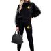 Women's Letter Print Thickened Jogger Set Casual Two-Piece Outfit Print Fashion Trends Spring And Autumn_ecoleips.com