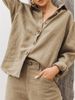 Verve 2025 Autumn Winter Fashion Turn-down Collar Long Sleeve Cotton Linen Loose Women's Shirt_ecoleips.com