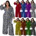 Women's Clothing Plus Size Women's Long Sleeved Jumpsuit Style Straight Leg Pants Long Sleeve For Formal & Casual For Women_ecoleips.com