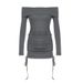 WG073 New Cross-Border Sexy Off-Shoulder Collared Long-Sleeve For Spring And Autumn, Slim-Fit Waist-Cinching Pure Desire_ecoleips.com