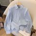 Women's Long Sleeved Beaded Loose Fitting Blouse Stylish Top For Spring And Autumn_ecoleips.com