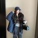 girl Girl Blue Galaxy New Lamb Wool Workwear Parka Down Cotton Women's Sheepskin Fur Collar Coat Young_ecoleips.com