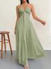 New European And American Summer Style Solid Color Strapless Sexy Backless Strap Dress For Seaside Vacation_ecoleips.com