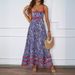 2026 Summer New Cross-Border Wo's Fashion European And American Printed Vacation Long Strap Elegant Sexy Dress For_ecoleips.com