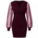 Women's Clothing Mesh V Neck Sequin Dress Slim Sexy Dress In Stock_ecoleips.com