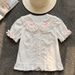 Women's Cute Peter Pan Collar Short Shirt Summer Top White Short Sleeved Inner Layer Lolita Style Clothing_ecoleips.com