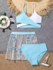 Aria Basics New European American Style Swimsuit Color Blocking, Three-piece Bikini Set With Three-dimensional Butterfly Skirt And_ecoleips.com