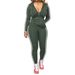 Women's Casual Long Sleeve Zipper Top & Pants Lounge Set | Soft Jogger Outfit For Fall Season_ecoleips.com