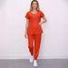 Women's Operating Room Nurse Surgery Casual Suit Elastic Zipper Pet Washing Clothes Short Sleeve Washing Work Clothes_ecoleips.com