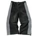 Women's Clothing Retro Street Striped Jeans Casual Wide Leg Pants Gothic Straight Leg Mopping Pants_ecoleips.com