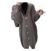 Women's Clothing Women's Chunky Knit Cardigan With V-Neck & Cable Design - Oversized Long Open Front Sweater In Khaki, Brown, Black (One Size)_ecoleips.com