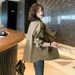 Elegant Short Trench Coat For Women, 2026 Spring New Korean Style Loose Casual Jacket With Suit Collar And Long Sleeves_ecoleips.com