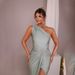Sexy Women One Shoulder Sleeveless Dress Elegant High Split Design Slimming Bodycon Long Maxi Dress_ecoleips.com