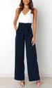 Spring/Summer Women's Wide Leg Pants Casual Versatile High Waist Slimming Tie Waist Bow Workwear Style_ecoleips.com