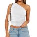 Women's Clothing Summer New Ladies Fashion One Shoulder Small Vest Sexy Hot Girl Top_ecoleips.com