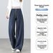 Women's Spring And Autumn 2026 New Style Loose High-Waisted Slimming Narrow Wide-Leg Scythe Jeans_ecoleips.com