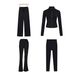 Women's Clothing Women's Four Piece Set Slim Fit Outerwear Short Jacket Flared Pants Cropped Pants Straight Leg Pants Elastic Jacket Sportswear_ecoleips.com