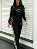 Women's Fashion Heart Print Casual Vacation Two Piece Set Hooded Long Sleeved Pants Outerwear 2043 Print_ecoleips.com