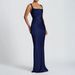 Women Temperament Elegant Spaghetti Strap High Waist Slim Fit Bodycon Long Maxi Dress For Daily Party Occasions_ecoleips.com