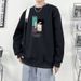Men's Fleece Lined Crew Neck Sweatshirt Long Sleeve Thick T-Shirt Autumn Winter Hong Kong Style 2023 New Arrival_ecoleips.com