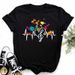 Popular Women's Clothing With Letters, European American Style, Plus-size Colorful Floral And Musical Note Designs_ecoleips.com
