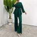 Women's Clothing Muslim Solid Color Temperament Tops Loose Elegant Pants Suit_ecoleips.com