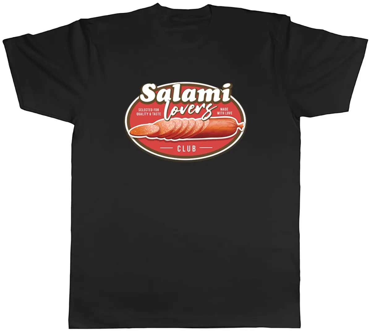 Women's T-Shirts Salami Lover Club Mens T-Shirt Funny Food Label Tee Gift_ecoleips.com
