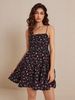 Elegant Floral Slim-Fit Ruched Cami Dress Exquisite Craftsmanship Versatile Perfect For Daily Commute Dates & Trips_ecoleips.com