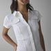 Women's Clothing Retro Hot Girl Pleated Waist Design Short Sleeved Shirt Tops Women's Clothing_ecoleips.com