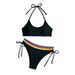 Women's Clothing Women's Sexy Solid Color Striped Bikini Style Two Piece Swimsuit Beach & Pool Ready Quick-Dry Polyester, Modest Coverage_ecoleips.com
