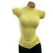 High Neck Short Sleeve T-Shirt for Women Flattering Slim Fit Stretchy Slightly Sheer Solid Color Top for Layering 2024 New Style_ecoleips.com