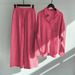 Women's Clothing 2 Piece Set Retro Cotton And Linen Shirt Set High Waist Loose Trousers Set_ecoleips.com