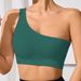 Women's Off-the-Shoulder One-Shoulder Sports Vest Sexy Solid Color Running Underwear for Yoga Fitness And Spring/Summer_ecoleips.com