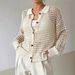 Women’s Oversized Knit Cardigan – Single-Breasted Open Front Cover-Up For Spring & Summer (White/Black, 0XL-4XL)_ecoleips.com