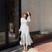 Elegant Women's Long Sleeve Coffee Dress with Ruffle Skirt Polka Dot Slim Waist round Neck Spring Summer Style 2026 Cross Border_ecoleips.com