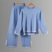 New European American Cross-border Home Wear Set, 2-piece Long-sleeve Knitted Sweater Top And Wide-leg Pants Casual Set_ecoleips.com