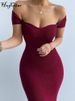 Hugcitar Solid Square Collar Short Sleeves Sexy Midi Dress 2022 New Fashion Women Bodycon Elegant Casual Party Club Overalls Y2K_ecoleips.com