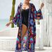 Women's Clothing Printed Beach Jacket Sexy Sunscreen Cardigan Holiday Bikini Outerwear Cover Up Women_ecoleips.com