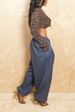 K Women's New Fashionable, Casual, Loose And Trendy Leg Tied Pants, Cropped Pants_ecoleips.com