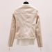 Women's Slim-Fit PU Leather Moto Jacket – Korean-Inspired Stand Collar Design | Lightweight Biker Style For Casual & Streetwear_ecoleips.com