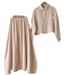New Women's Clothing Solid Color Soft Cotton Wrinkled Muslim Skirt Shirt Fashion Suit Fashion Temperament_ecoleips.com