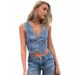 Women's Clothing Fashion Casual Denim Vest Women's Small Vest_ecoleips.com