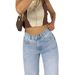 Women's Clothing High Waist Comfortable Loose Wide Leg Jeans Women's Slim Hole Casual Trousers_ecoleips.com