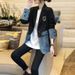 Women's Clothing Petite Women's Korean Style British Denim Blazer Casual Elegant Patchwork Blazer Long Sleeve For Formal & Casual For Women_ecoleips.com