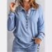 Solid Color Knitted Sweater, Women's Single-Breasted Lapels, Long Sleeves, Loose Casual Base Tops, Autumn And Winter_ecoleips.com