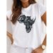 Cross-border Plus-size Women's Short-sleeve Clothing With Printed Map Of The Continent_ecoleips.com