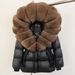 Goose Down Jacket For Women New High End Fur Fox Fur Large Fur Collar Hooded Down Jacket Mid Length Coat_ecoleips.com