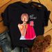 Women's Summer Fashion Urban Girl Plus Size Printed Stylish White Short Top T-Shirt For Women_ecoleips.com