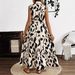 Women's Clothing Temperament Printed Long Sleeved Dress_ecoleips.com
