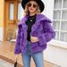 Elegant Faux Fur Cropped Jacket For Women - Winter Fashion Outerwear With Lapel Collar, Plus Size Options (Black/Rose/Pink/Purple/Grey/Khaki)_ecoleips.com